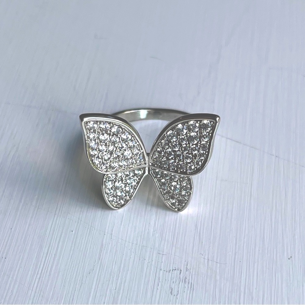 Melinda Maria Paloma Silver Butterfly Ring